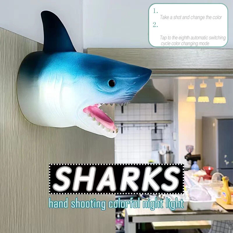 Night Light Shark LED Touch Control Lamp Color Changing Desk Lighting Gift - Image 2 of 4