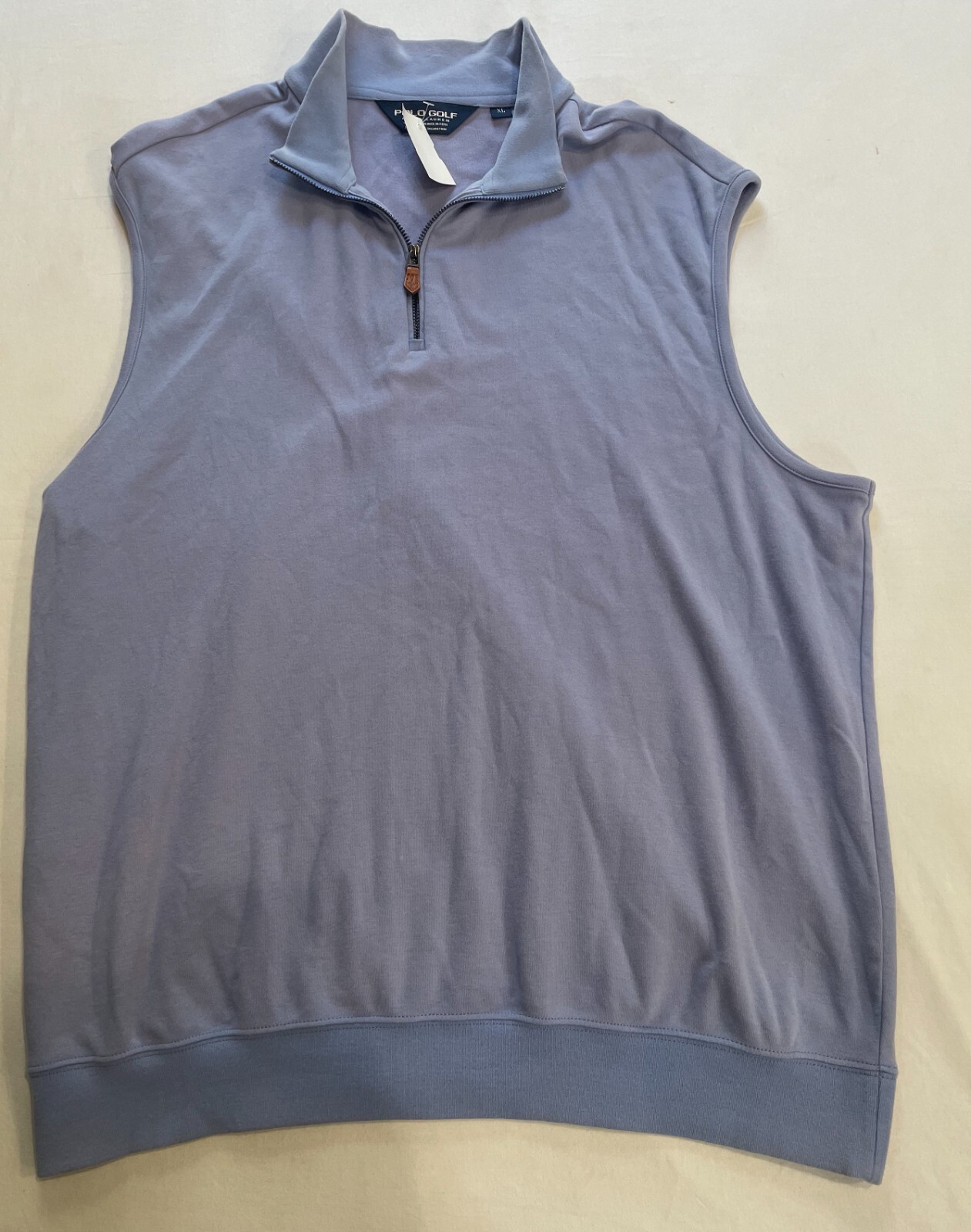 Polo Golf Baby Blue 1/4 Zip Mock Neck Sweater Vest Si… Gem