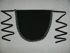 ADULTS BLACK POLKA DOT FRILLY WAIST APRON - KITCHEN MAID SERVING 50s RETRO