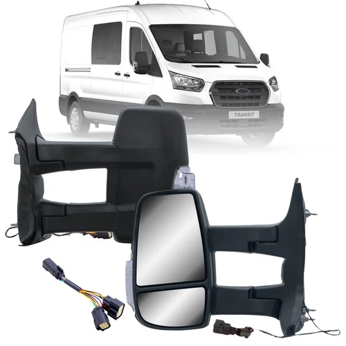 Driver Left Side Long Arm Mirror with Signal Light For 2014-2025 Ford Transit