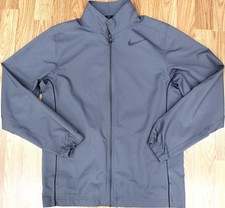 NIKE DRI-FIT FULL ZIP LIGHTWEIGHT JACKET POLYESTER BLACK  GRAY SMALL, S