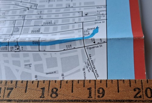 1991 RTD Transit System Metro Blue Line Bus Connections Map 2 sided 33" x 20" - Picture 10 of 12