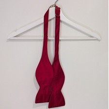 Classic Solid Red Adjustable Bow Tie Formal Preppy Ivy