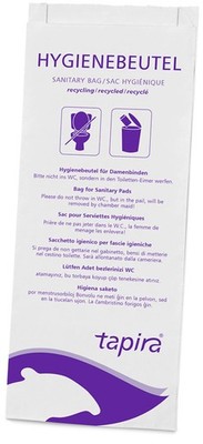 8 Tapira Papier-Hygienebeutel, bedruckt, weiß