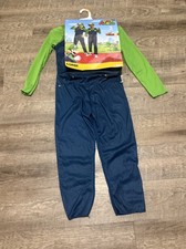 Super Mario Bros Luigi Halloween Costume Child Size Small 4-6 Disguise Nintendo