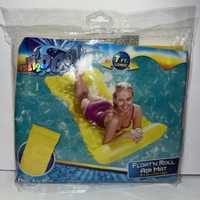 H2O Go! Float’n Roll Air Mat 7' X 34" Yellow Pool Float Bestway Brand New Sealed