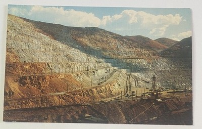 Vintage Postcard ~ Bingham Canyon Open-Pit Copper Mine View ~ Utah UT
