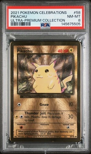 2021 POKEMON CELEBRATIONS ULTRA-PREM COLL #58 PIKACHU PSA 8
