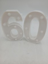 Plastic 60 Number Marquee Light Up Table Decoration White Birthday Adults Set 2