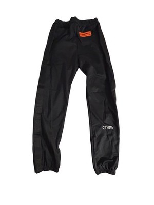 Heron Preston Black Jogger Pants With Orange Label