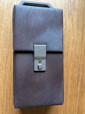 Vintage Retro 1980's Cassette Tape Storage Holder Box Case Brown Vinyl Holds 12