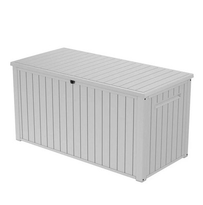 Keter 170 Gal. Resin Deck Box Large Indoor/Outdoor Storage, White