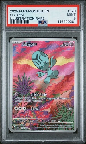 PSA 9 MINT Elgyem 120/086 Sv: Black Bolt Holo