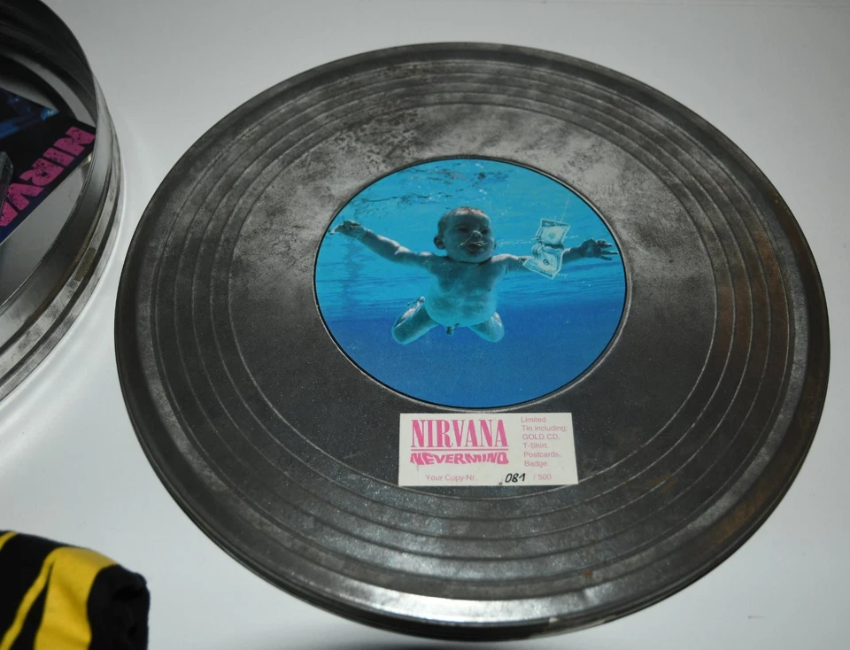 NIRVANA: nevermind FILMCAN BOX SET **GOLD** 1994 NUMBERED T-Shirt XL CD 81/500 - Bild 2 von 4
