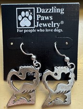 Dazzling Paws Jewelry Sterling Silver Dog Earrings.   Terrier