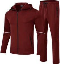Men's Sweatsuits Tracksuits 2 Piece Set Hooded Jogging Workout Athletic Track...