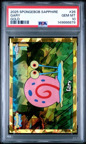 2025 Topps SpongeBob Sapphire Gary #26 Gold /50 PSA 10 Gem Mint