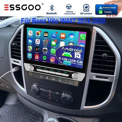 6+128G Android 15 Autoradio Carplay GPS Navi Für Mercedes Benz Vito W447 2014-23