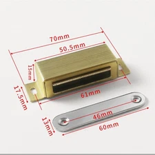 2Pcs Door Cabinet Magnetic Catch Magnet Latch Closure, 70x17.5mm Bronze