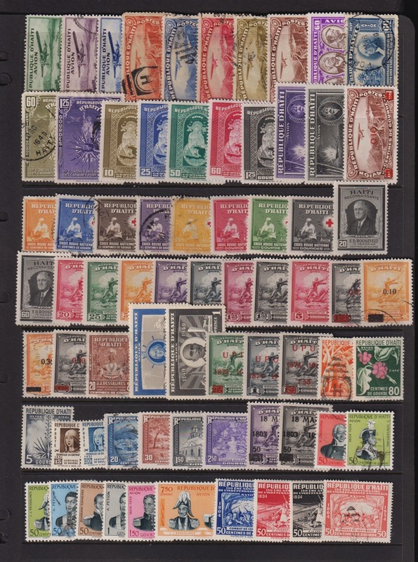 Haiti - 71 older airmail stamps - see scan