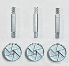 3 Ikea M8 Cam Lock Screws + 3  Spiral / Eccentric Case Nuts Part# 114671  114670