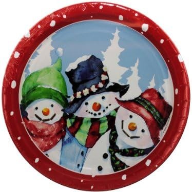 Snow Pals Snowman Frosty Winter Christmas Holiday Party 9'' Paper Dinner Plates