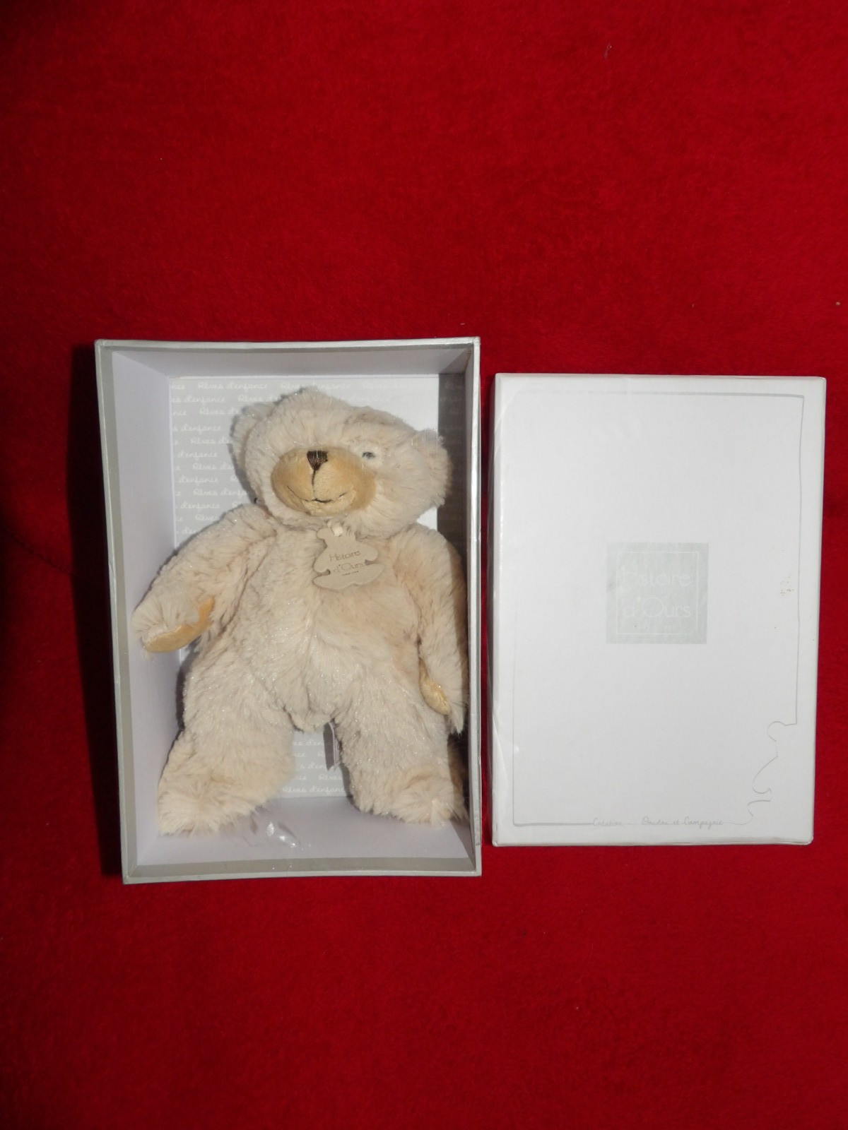 Doudou peluche Histoire d'Ours beige Calin : l'ours de réconfort pour bébé