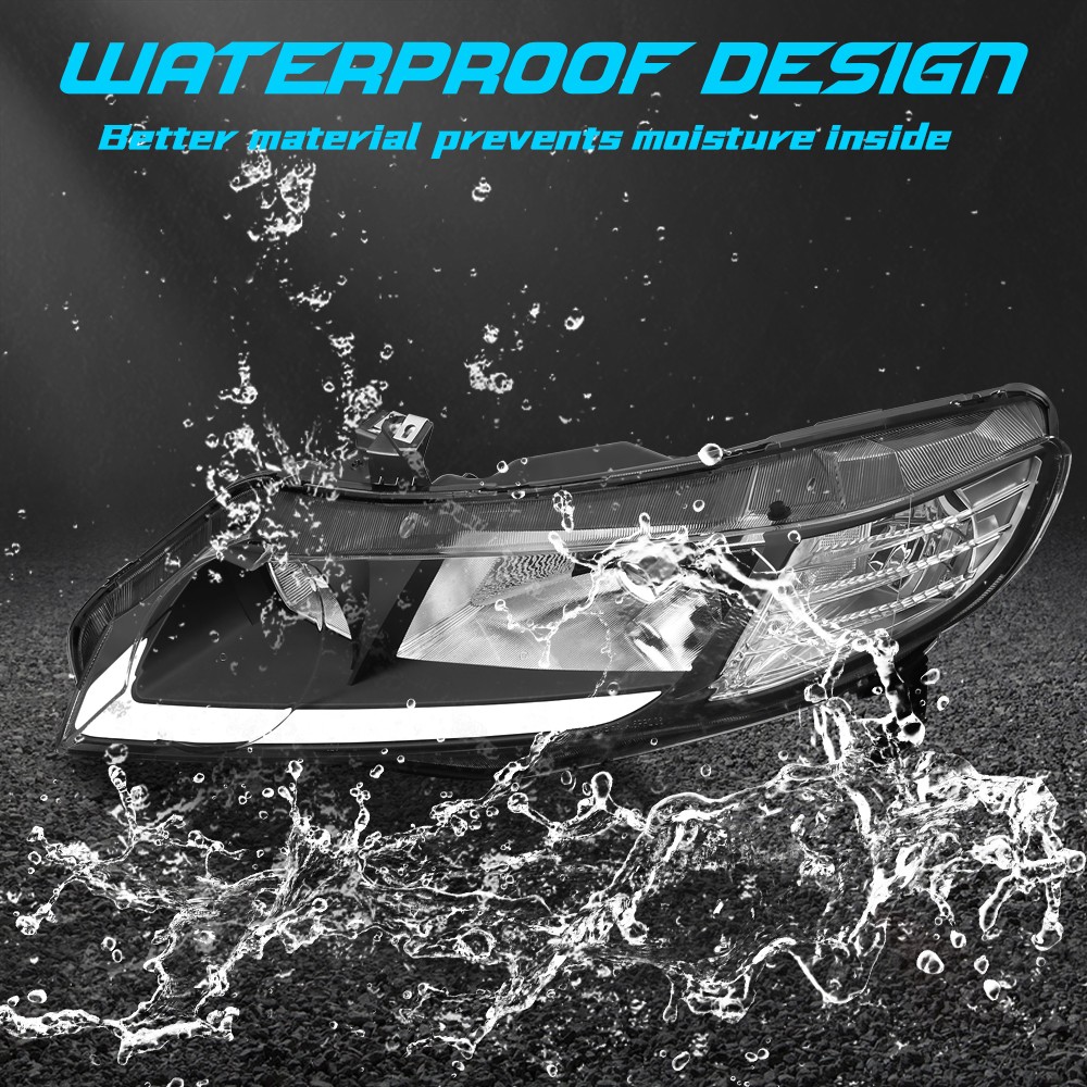 Pair LED DRL Headlights Lamps For 2006-11 Honda Civic FA 4-Door  LH+RH