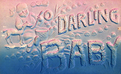 Embossed Postcard TO DARLING BABY Big Letters Baby Deer c1908 Unposted M1