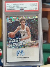 Dyson Daniels 2022 Panini Don Optic FAST BREAK SIGS #FBSDYD PSA 10 RC ATL HAWKS 