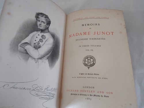 Memoirs of Madame Junot Duchesse D'Abrantes 1883 Richard Bentley All 3 Volumes - Picture 13 of 17