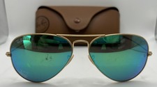 Ray-Ban RB3025 Aviator Large Metal Gold Green Mirror Sunglasses 58-14 112/19