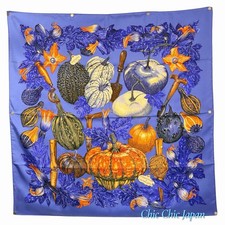Hermes Citrouilles Et Coloquintes Silk 100 Carre 90 Scarfw/Box