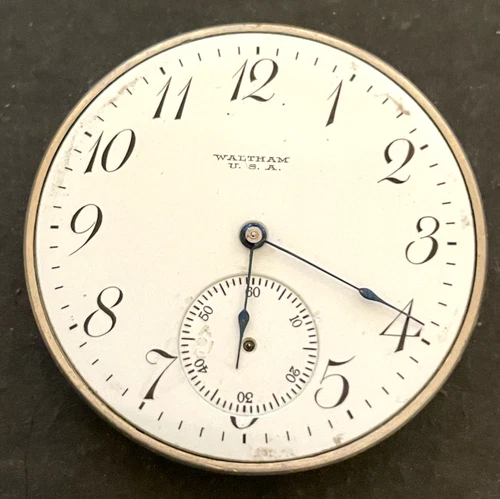 Antique 1905 Waltham 1894 210 Pocket Watch Movement Running Ticks 12s 7j USA