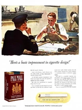 1941 WW2 ERA CIGARETTE Genuine Vintage Print Ad World War II Pall Mall U.S. NAVY