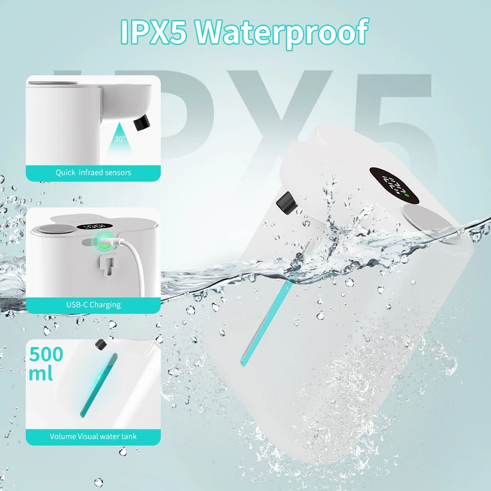 500ml Automatic Foaming Soap Dispenser, Touchless Dispenser USB Rechargeable - Image 4 of 4