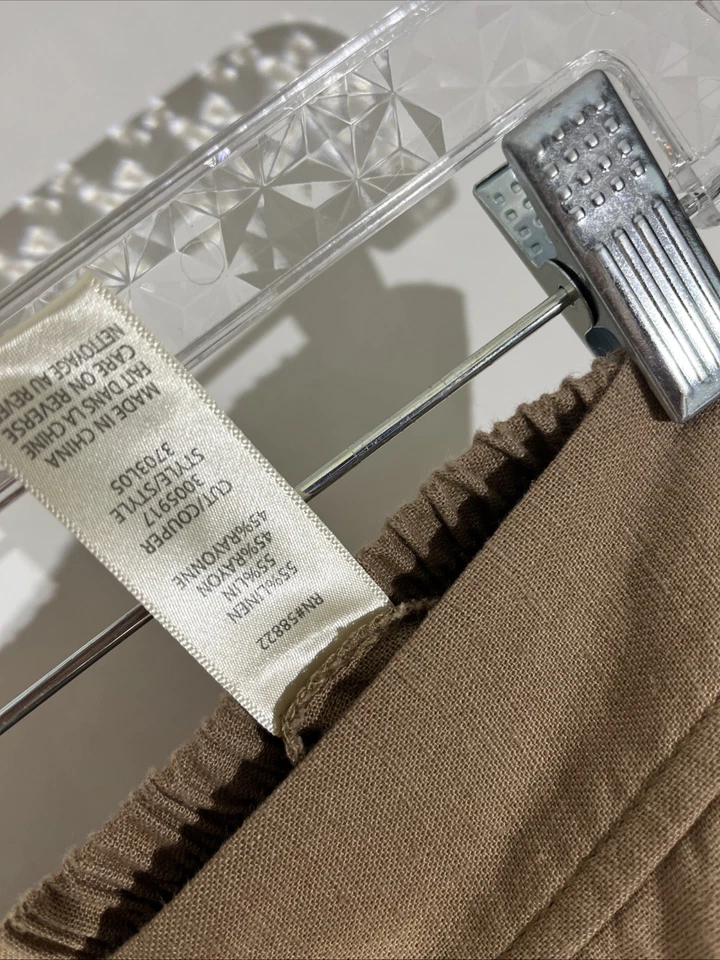 Pantalones pequeños Max Studio para mujer S pierna ancha mezcla de lino bolsillos Pull-on Palazzo Foto 4 de 4