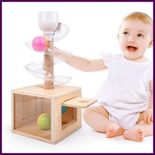 Montessori Toys Baby Early Education Puzzle Rotating Track Rolling Ball Sliding
