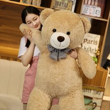 Oso de peluche suave gigante 105 cm juguetes de peluche blanco y rosa y marrón oso súper grande abrazo P