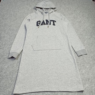 GANT Womens Hoodie Dress Size S Grey Long Sweatshirt Jumper Sweater Small