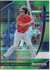 2020 Panini Prizm Draft Picks #PDP50 Evan Carter Base Hyper Green Yellow RC