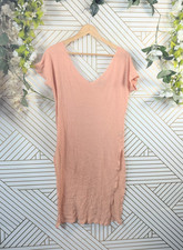 Out From Under Women' Dress Urban Outfitters Knit Short Sleeve Side Slit Apricot