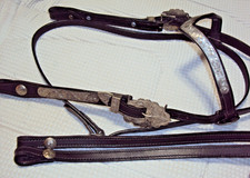 TABELO Western Headstall & Reins - Silver Conchos & Adornments - Full Size -NICE