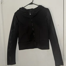 90 Degrees Black Hooded Jacket with Mesh Sleeves - Size S, nwot!