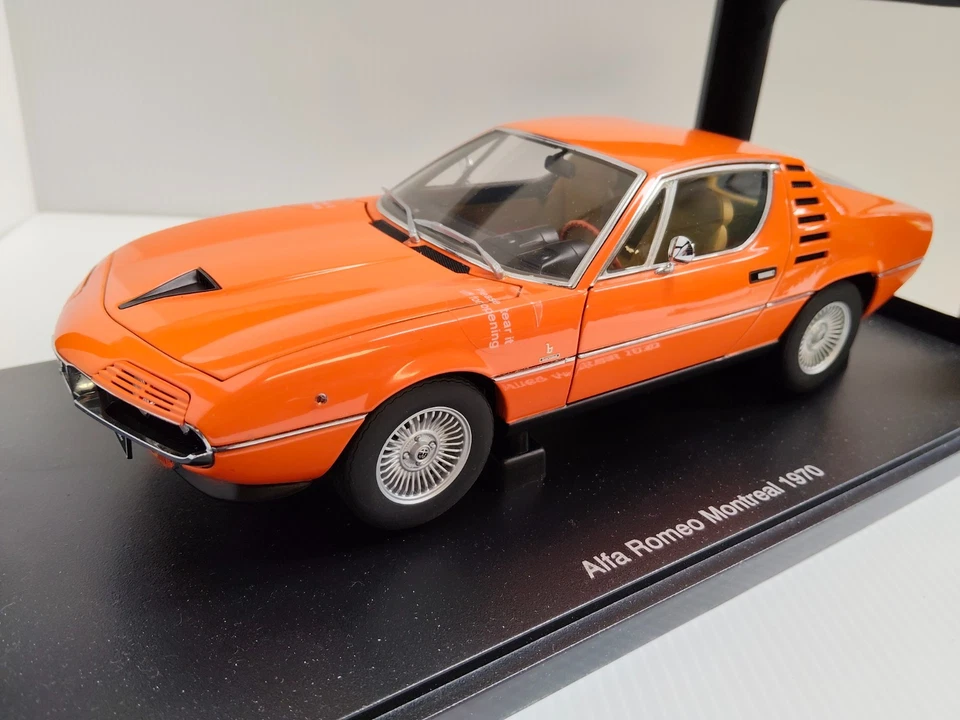 1:18 Die Cast Alfa Romeo Montreal 1970 AUTOart Millenium Boxed 1/18 like new -AF - image 4 of 4