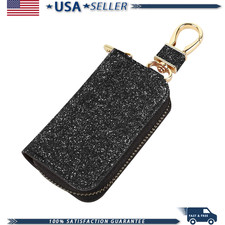 Bling Car Key Case In Pu Leather Metal Hook Blackcolor Black Bling Car Key Case In Pu Leather Metal Hook Blackcolor Black