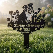 Custom Dog Memorial Stake, Personalized Pet Loss Sympathy Gift, Metal In Loving