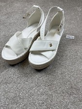 River Island White Platform Espadrille Sandals UK Size 6.