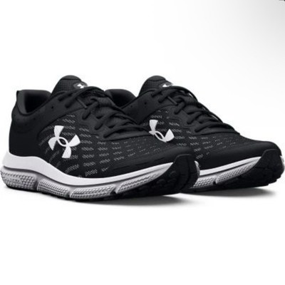 Under Armour Men's UA Charged Assert 10 Wide (4E) Running Shoes Black/Black/Whit
