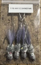 Hand Tied Hackle Tail Crappie Jigs Made in The USA 1/16th Oz #2,4,6,8 Hook New